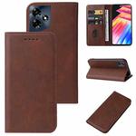 For Infinix Hot 30 Magnetic Closure Leather Phone Case(Brown)