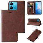 For Infinix Smart 7 Magnetic Closure Leather Phone Case(Brown)