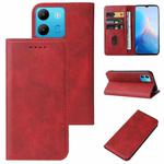 For Infinix Smart 7 Magnetic Closure Leather Phone Case(Red)