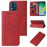 For Motorola Moto E13 Magnetic Closure Leather Phone Case(Red)