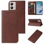 For Motorola Moto G53 Magnetic Closure Leather Phone Case(Brown)