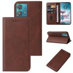 For Motorola Edge 40 Neo Magnetic Closure Leather Phone Case(Brown)