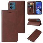 For Motorola Moto G54 Magnetic Closure Leather Phone Case(Brown)