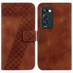 For Tecno Camon 18 Premier 7-shaped Embossed Leather Phone Case(Brown)