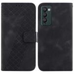 For Tecno Camon 18/18 P 7-shaped Embossed Leather Phone Case(Black)