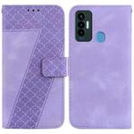 For Tecno Camon 18i 7-shaped Embossed Leather Phone Case(Purple)