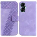 For Tecno Camon 19 7-shaped Embossed Leather Phone Case(Purple)