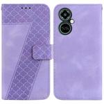 For Tecno Camon 19 Pro 5G 7-shaped Embossed Leather Phone Case(Purple)