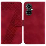 For Tecno Camon 19 Pro 5G 7-shaped Embossed Leather Phone Case(Red)