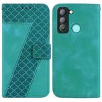 For Tecno Pop 5 LTE/BD4 7-shaped Embossed Leather Phone Case(Green)