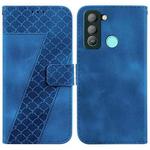 For Tecno Pop 5 LTE/BD4 7-shaped Embossed Leather Phone Case(Blue)