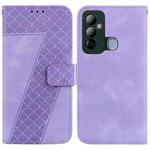 For Tecno Pop 6 Go 7-shaped Embossed Leather Phone Case(Purple)