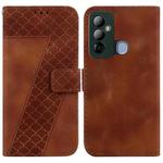 For Tecno Pop 6 Go 7-shaped Embossed Leather Phone Case(Brown)