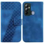 For Tecno Pop 6 Go 7-shaped Embossed Leather Phone Case(Blue)