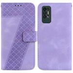 For Tecno Pova 2 7-shaped Embossed Leather Phone Case(Purple)