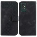 For Tecno Pova 2 7-shaped Embossed Leather Phone Case(Black)