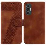 For Tecno Pova 3/LE7 7-shaped Embossed Leather Phone Case(Brown)