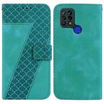 For Tecno Pova 4G/LD7 7-shaped Embossed Leather Phone Case(Green)