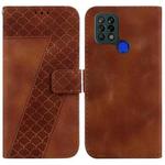 For Tecno Pova 4G/LD7 7-shaped Embossed Leather Phone Case(Brown)