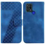 For Tecno Pova 4G/LD7 7-shaped Embossed Leather Phone Case(Blue)