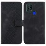 For Tecno Pova 4G/LD7 7-shaped Embossed Leather Phone Case(Black)