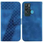 For Tecno Pova Neo/LE6 7-shaped Embossed Leather Phone Case(Blue)