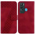 For Tecno Pova Neo/LE6 7-shaped Embossed Leather Phone Case(Red)