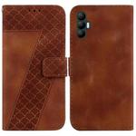 For Tecno Spark 8 Pro 7-shaped Embossed Leather Phone Case(Brown)