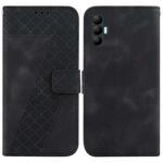 For Tecno Spark 8 Pro 7-shaped Embossed Leather Phone Case(Black)