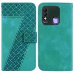 For Tecno Spark 8/8T 7-shaped Embossed Leather Phone Case(Green)