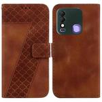 For Tecno Spark 8/8T 7-shaped Embossed Leather Phone Case(Brown)