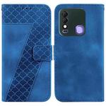 For Tecno Spark 8/8T 7-shaped Embossed Leather Phone Case(Blue)