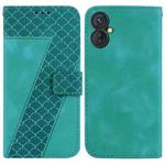 For Tecno Spark 9 Pro/9T/KH7 7-shaped Embossed Leather Phone Case(Green)