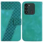 For Tecno Spark Go 2022/Spark 8C 7-shaped Embossed Leather Phone Case(Green)