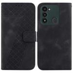 For Tecno Spark Go 2022/Spark 8C 7-shaped Embossed Leather Phone Case(Black)