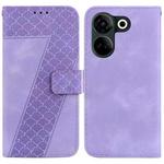 For Tecno Camon 20 Pro 4G/Camon 20 7-shaped Embossed Leather Phone Case(Purple)