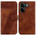 For Tecno Camon 20 Pro 4G/Camon 20 7-shaped Embossed Leather Phone Case(Brown)