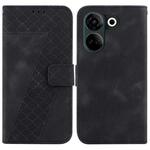 For Tecno Camon 20 Pro 4G/Camon 20 7-shaped Embossed Leather Phone Case(Black)