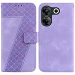 For Tecno Camon 20 Pro 5G 7-shaped Embossed Leather Phone Case(Purple)