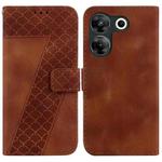 For Tecno Camon 20 Pro 5G 7-shaped Embossed Leather Phone Case(Brown)
