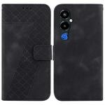 For Tecno Pova 4 Pro 7-shaped Embossed Leather Phone Case(Black)