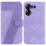 For Tecno Pova 5 7-shaped Embossed Leather Phone Case(Purple)