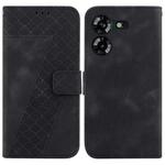 For Tecno Pova 5 7-shaped Embossed Leather Phone Case(Black)