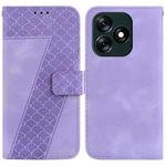 For Tecno Spark 10 4G/Spark 10C 7-shaped Embossed Leather Phone Case(Purple)