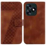 For Tecno Spark 10 4G/Spark 10C 7-shaped Embossed Leather Phone Case(Brown)