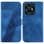 For Tecno Spark 10 4G/Spark 10C 7-shaped Embossed Leather Phone Case(Blue)