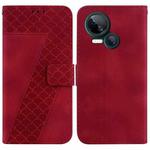 For Tecno Spark 10 5G 7-shaped Embossed Leather Phone Case(Red)