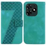 For Tecno Spark 10 Pro 7-shaped Embossed Leather Phone Case(Green)