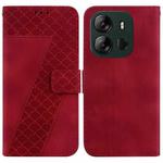 For Tecno Spark Go 2023/Pop 7 Pro 7-shaped Embossed Leather Phone Case(Red)
