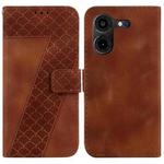 For Tecno Pova 5 Pro 7-shaped Embossed Leather Phone Case(Brown)